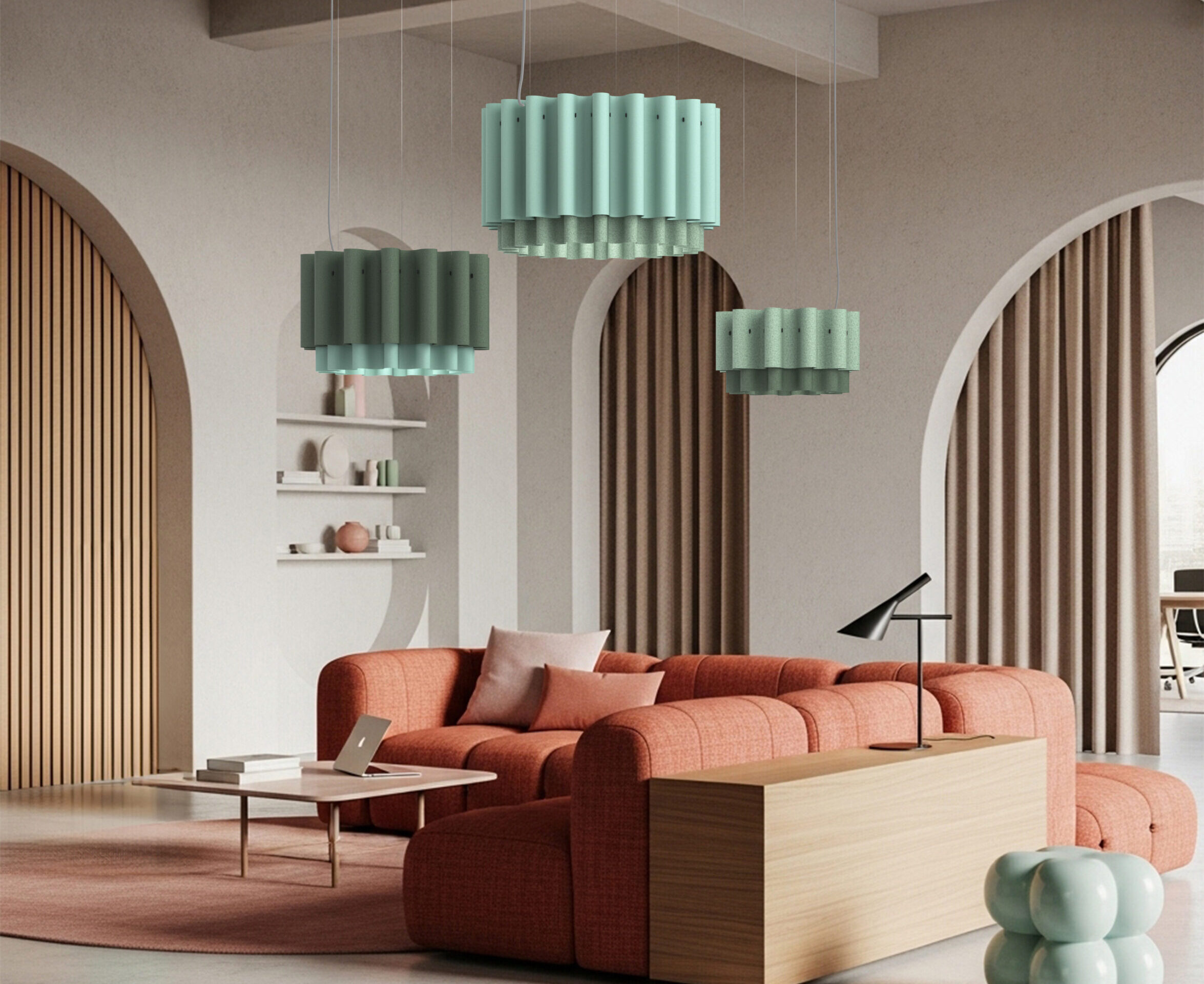 トランプ Luminosity LUX set Kurtain Stratum: Two-Tiered Acoustic Pendant | Luxxbox